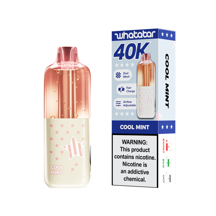 Whatabar Linko 40K Cool Mint Disposable Vape - Black Coral